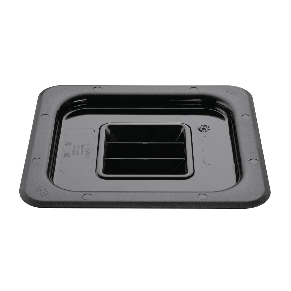 Vogue Polycarbonate 1/6 Gastronorm Lid Black product image