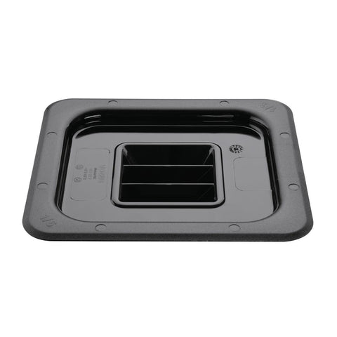 Vogue Polycarbonate 1/6 Gastronorm Lid Black