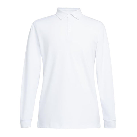 Brook Taverner Frederick Mens Long Sleeve Polo Shirt White Size S