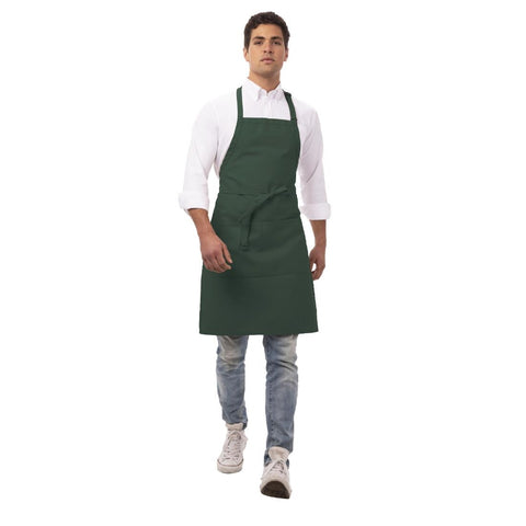 Chef Works Butchers Bib Apron Hunter Green