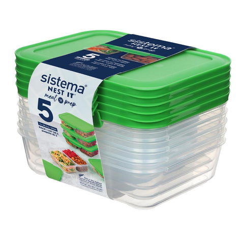 Sistema Nest It Meal Prep Containers 870ml (Pack of 5)