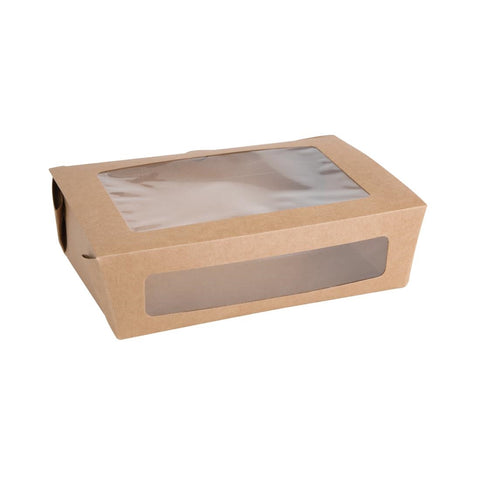 Fiesta Compostable Salad Boxes with PLA Windows 1600ml (Pack of 200)