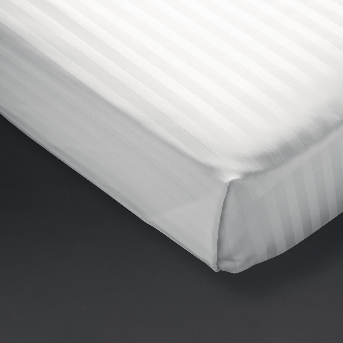 Mitre Comfort Satin Flat Sheet White Single product image