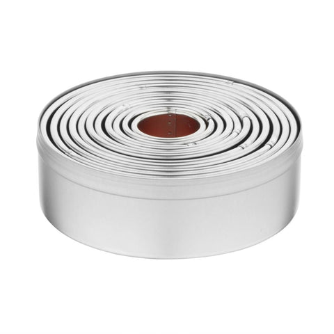 Vogue Round Plain Pastry Cutter Set (Pack of 11)