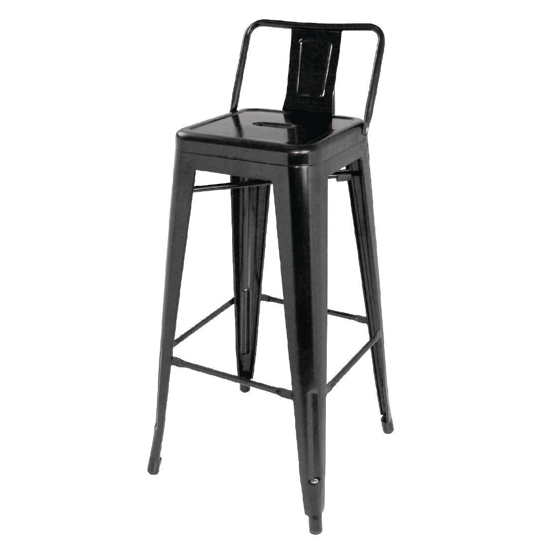 Bolero Bistro Steel High Stool with Backrest product image