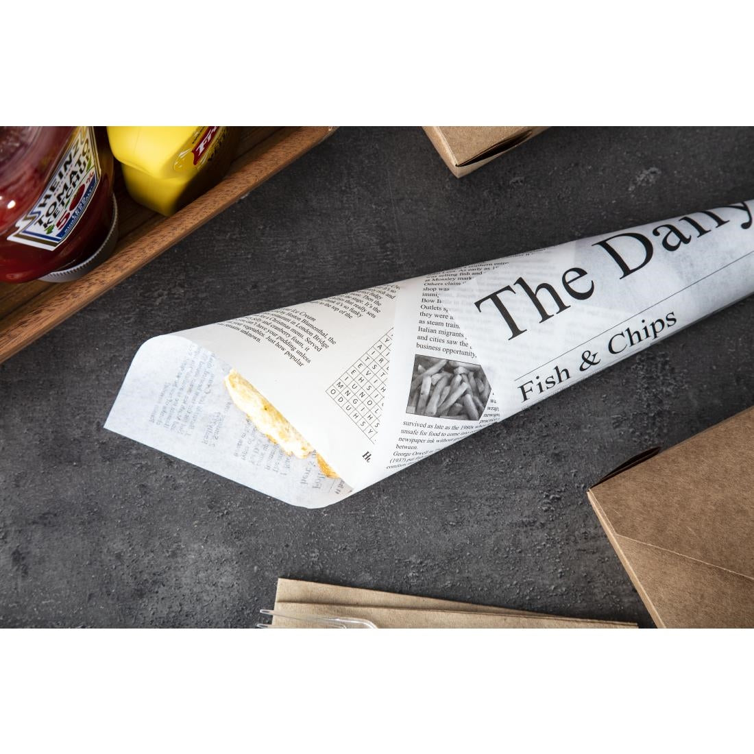 Greaseproof Paper Sheets Newspaper Print 270 x 420mm (Pack of 500) product image