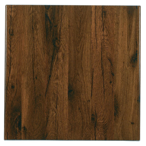 Werzalit Pre-drilled Square Table Top Antique Oak 700mm
