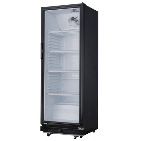 Nisbets Essentials Upright Display Fridge Black 346Ltr