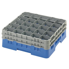 Cambro Camrack 25-Compartment Glass Rack Blue 156mm Max Height