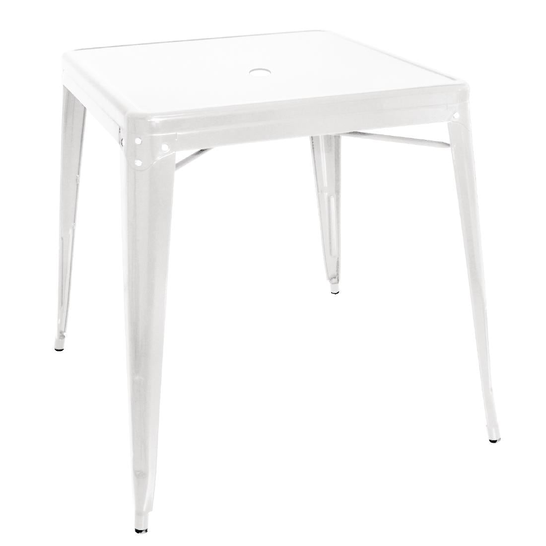 Bolero Bistro Square Steel Table White 668mm (Single) product image