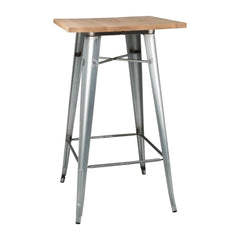Bolero Bistro Bar Table – Ash Wood & Galvanised Steel