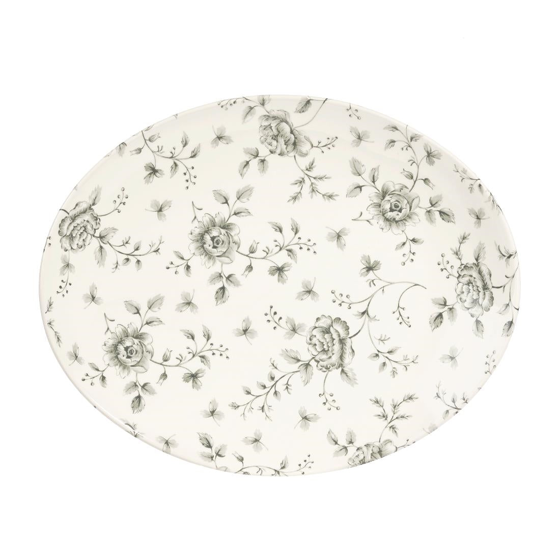 Churchill Rose Chintz Oval Coupe Plates Grey product image