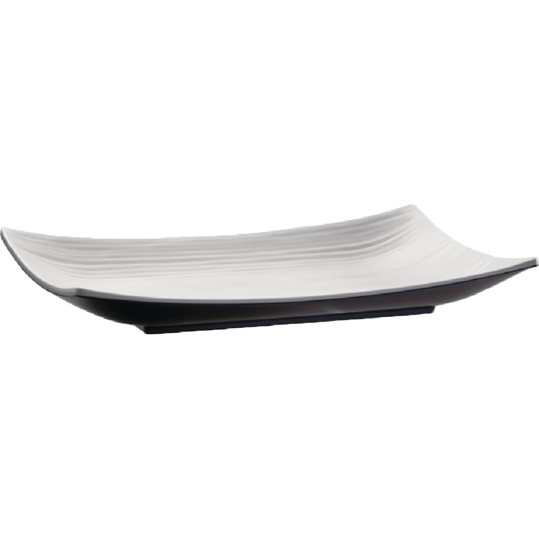 APS Dual Tone Curved Rectangular Platter 11in product image