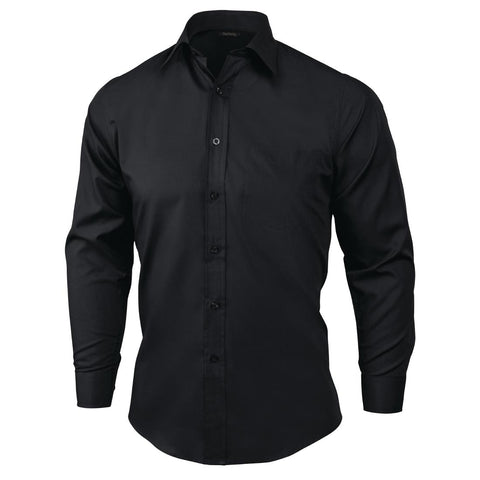 Chef Works Dress Shirt Long Sleeve Black