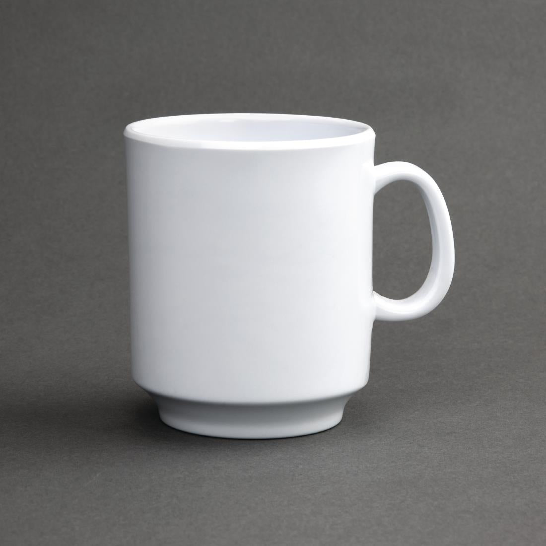 Olympia Kristallon Melamine Mugs White 340ml product image