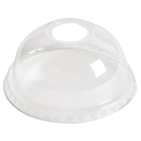 eGreen Flexy-Glass Recyclable Domed Lids For Half Pint and Hi-Ball Glasses With Hole 77mm (Pack of 1000)