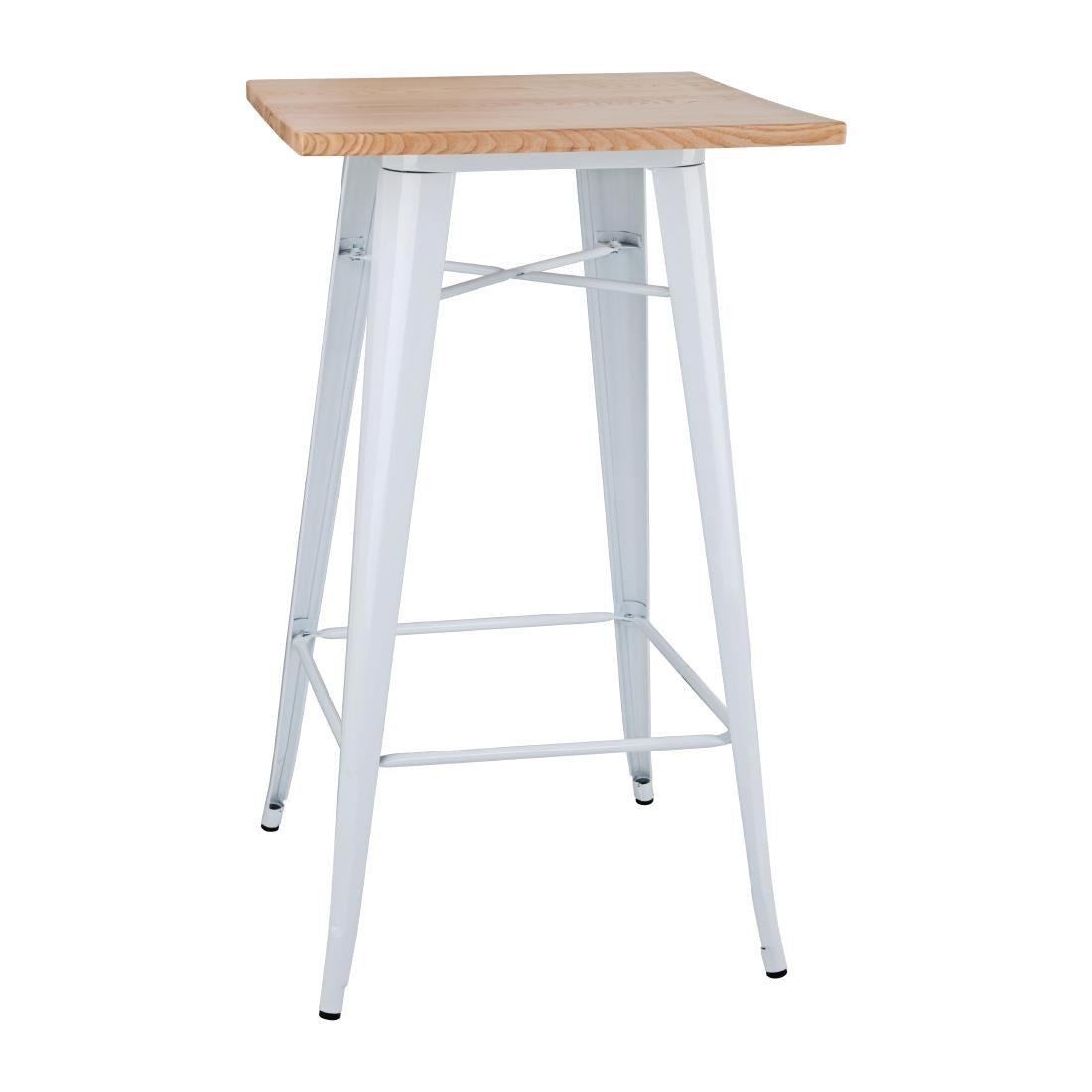 Bolero Bistro Bar Table with Wooden Top White product image