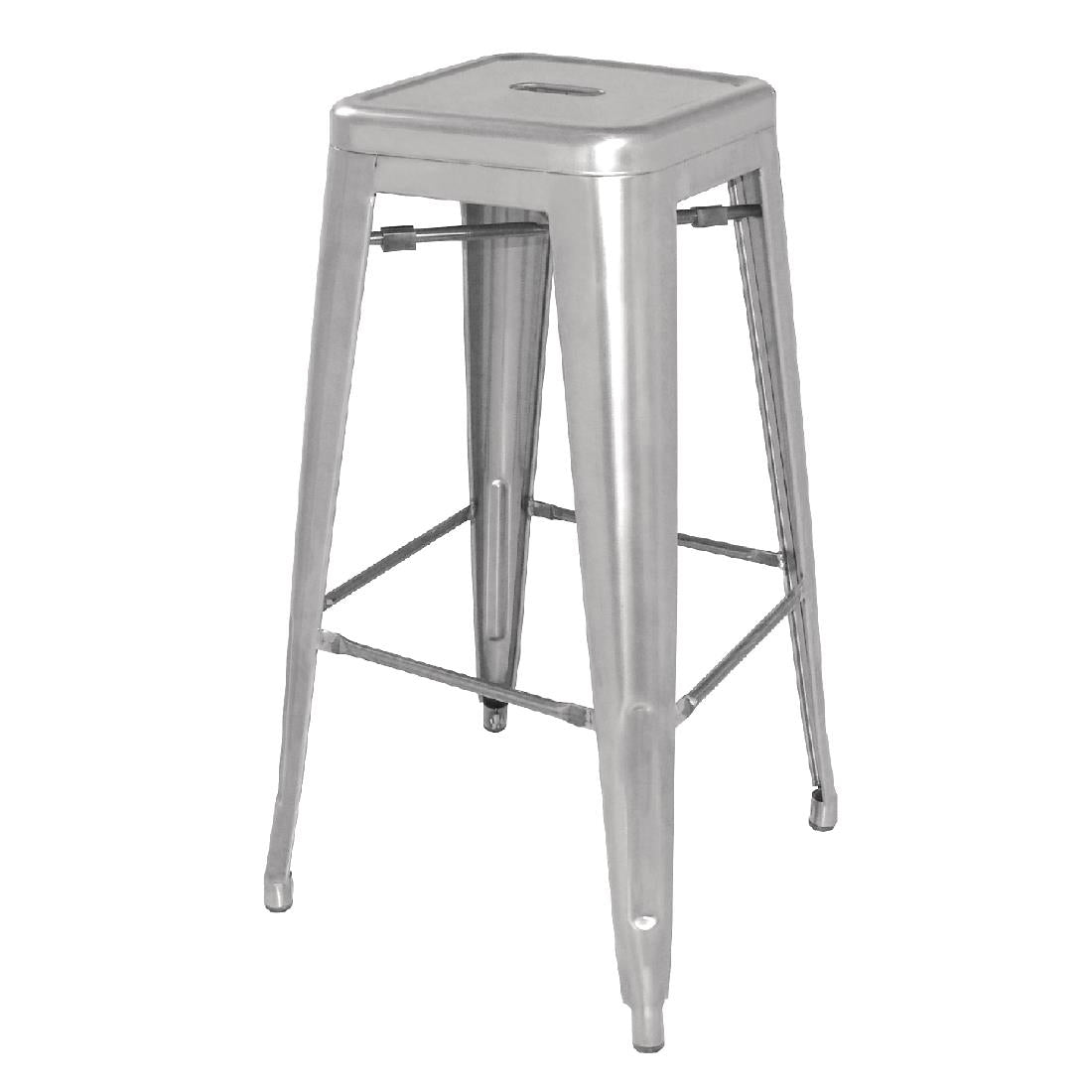 Bolero Bistro Galvanised Steel High Stool product image