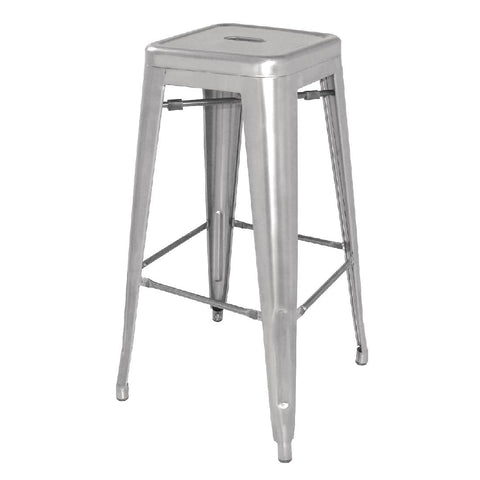 Bolero Bistro Galvanised SteelÂ High Stool (Pack of 4)