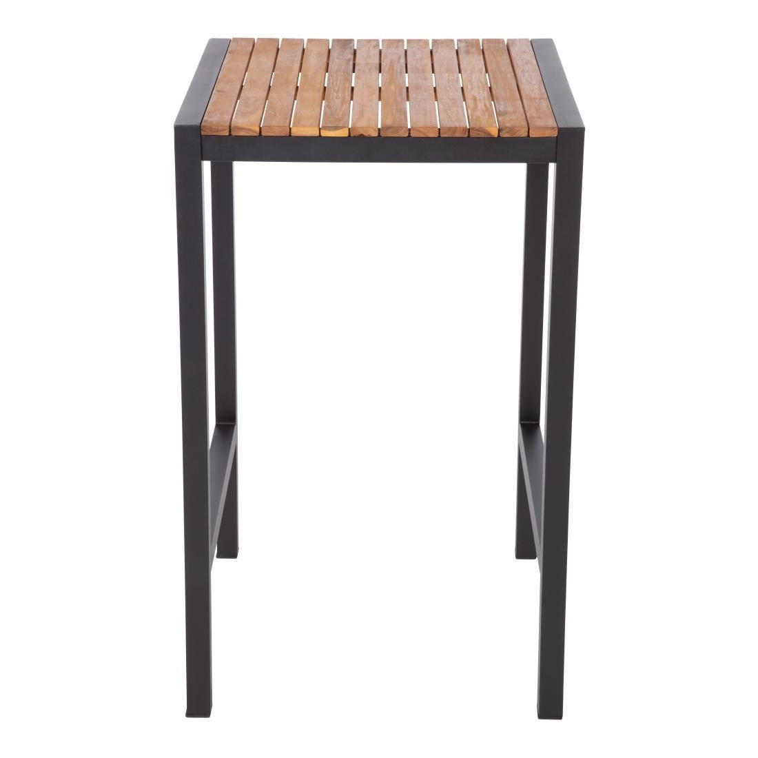 Bolero Square Steel and Acacia Bar Table product image