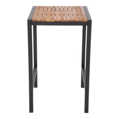 Bolero Square Acacia & Steel Poseur Bar Table 600mm