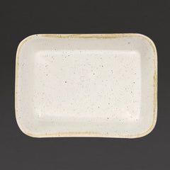 Churchill Stonecast Deep Rectangular Dishes Barley White 160mm x12