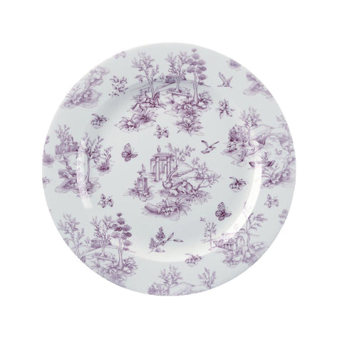 Churchill Vintage Prints Plates Cranberry Toile Print 305mm (Pack of 6)