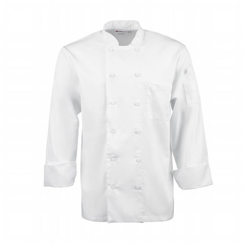 Chef Works Calgary Long Sleeve Cool Vent Unisex Chefs Jacket White S