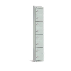 Elite Eight Door Padlock Locker with Sloping Top – Grey