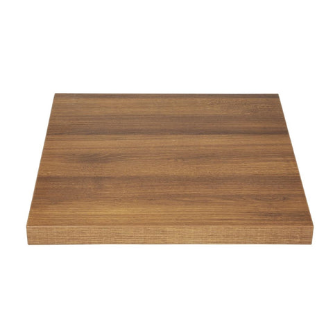 Bolero Pre-drilled Square Tabletop Rustic Oak 700mm