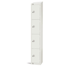Elite Four Door Camlock Locker with Sloping Top – White