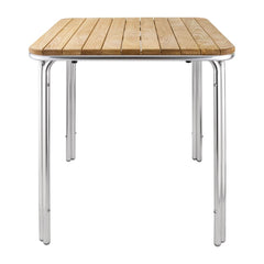Bolero Square Ash and Aluminium Dining Table 700mm