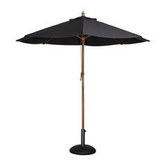 Bolero Round Parasol 2.5m Diameter Black Wood and Polyester