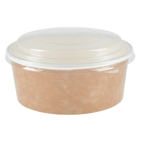 Colpac Recyclable Kraft Salad Pots With Lid Small 700ml / 24oz (Pack of 150)