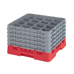 Cambro Camrack 16-Compartment Glass Rack Red 279mm