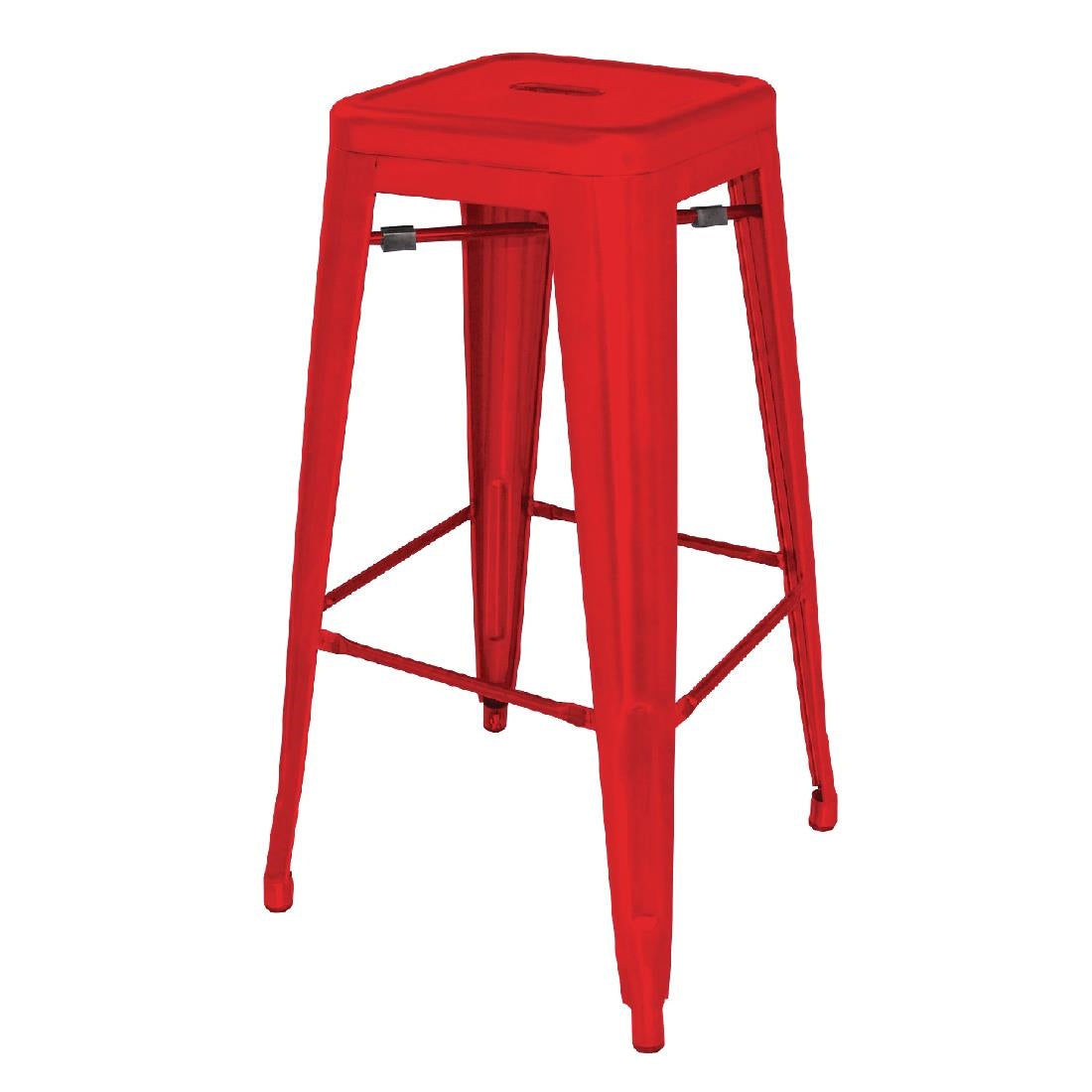 Bolero Bistro Steel High Stool Red product image