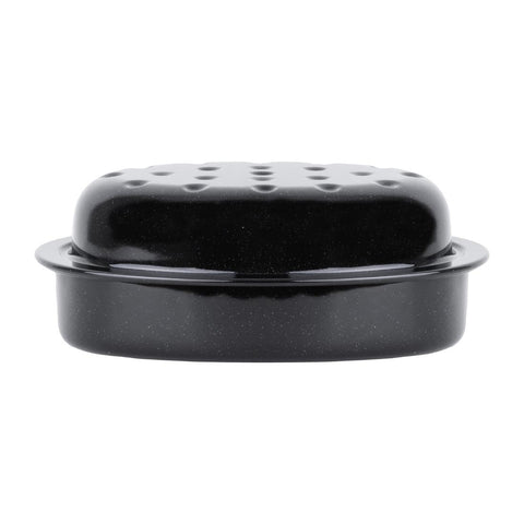 Wham Enamel Oval Roaster Black