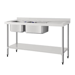 Vogue Double Sink with Right Hand Drainer 1500mm