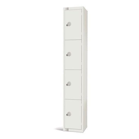 Elite Four Door Coin Return Locker White