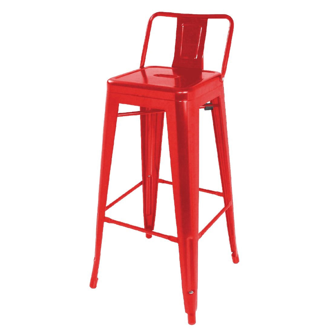 Bolero Bistro Steel High Stool With Backrest product image