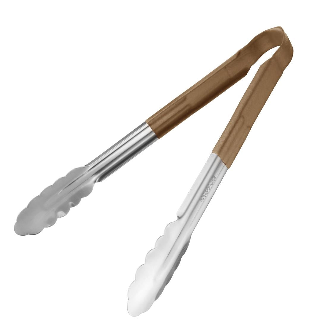 Hygiplas Colour Coded Brown Serving Tongs product image