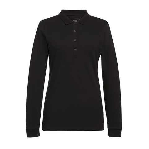 Brook Taverner Anna Womens Long Sleeve Polo Shirt Black Size S
