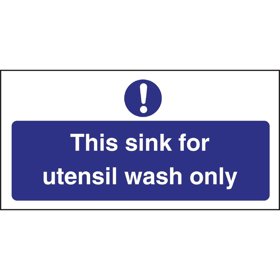 Vogue Utensil Wash Only Sign product image