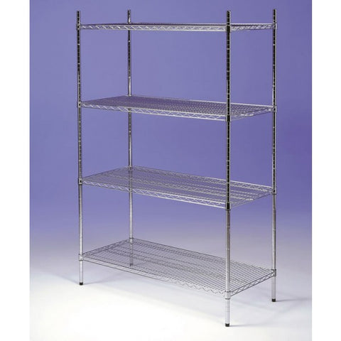 EAIS EZ Store 3 Tier Bright Chrome Wire Shelving - 1650mm High