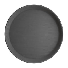 Olympia Kristallon Polypropylene Round Non-Slip Tray Black 356mm