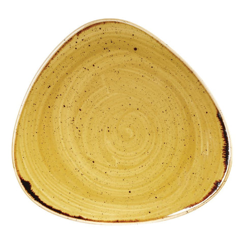 Churchill Stonecast Triangle Plate Mustard Seed Yellow 229mm (Pack of 12)