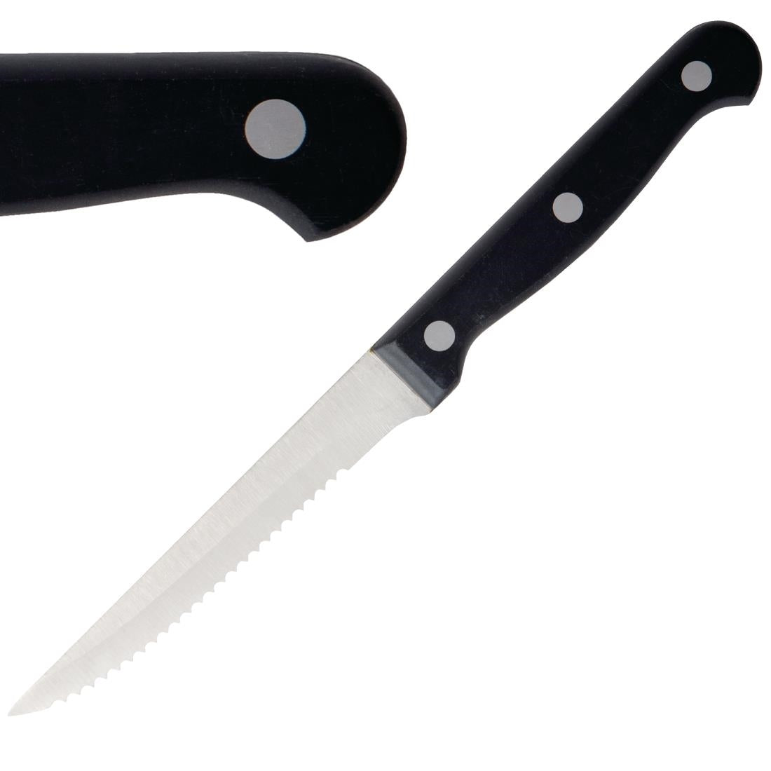 Olympia Serrated Steak Knives Black Handle product image