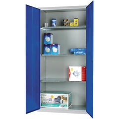 Elite Lockers Steel Cupboard 3 Shelves Blue Doors