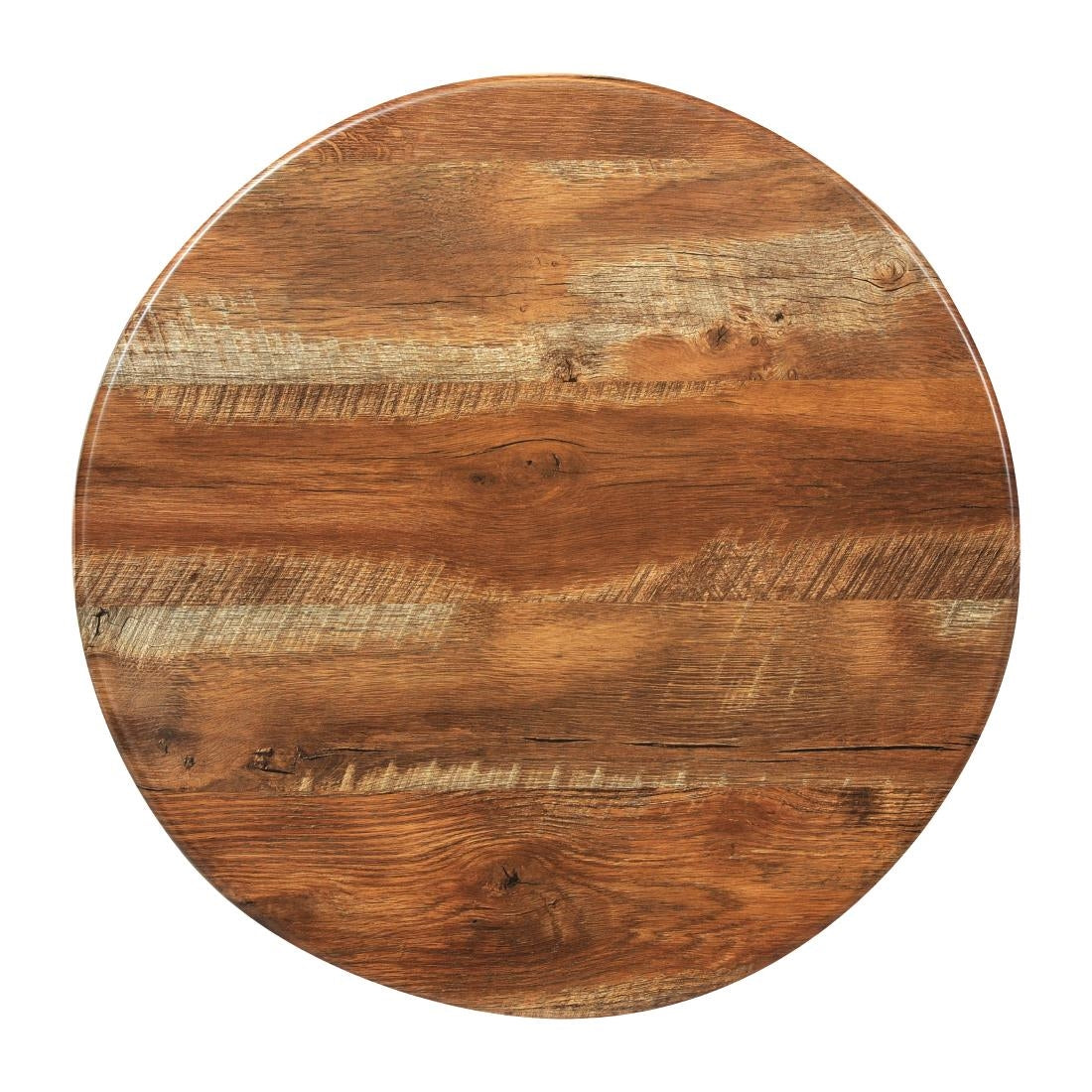 Round Laminate Table Top Planked Oak 600mm product image