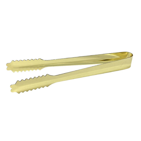 Beaumont Stainless Steel Ice Tongs Gold Plated 7''